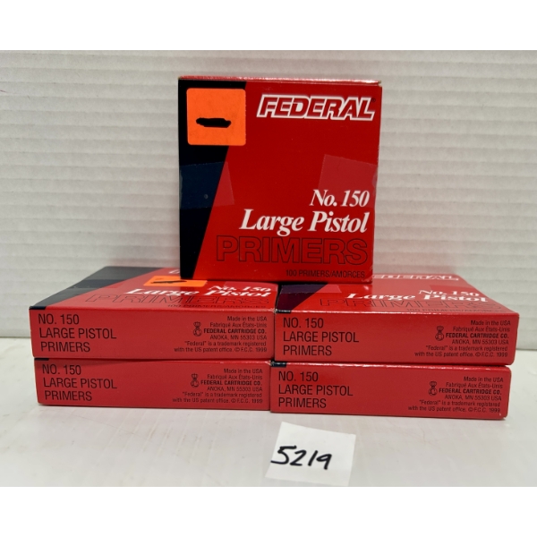 PRIMERS: 500X FEDERAL NO150 LARGE PISTOL