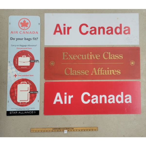 LOT OF 3 - AIR CANADA & EXECUTIVE CLASS - PLEXI SIGNS