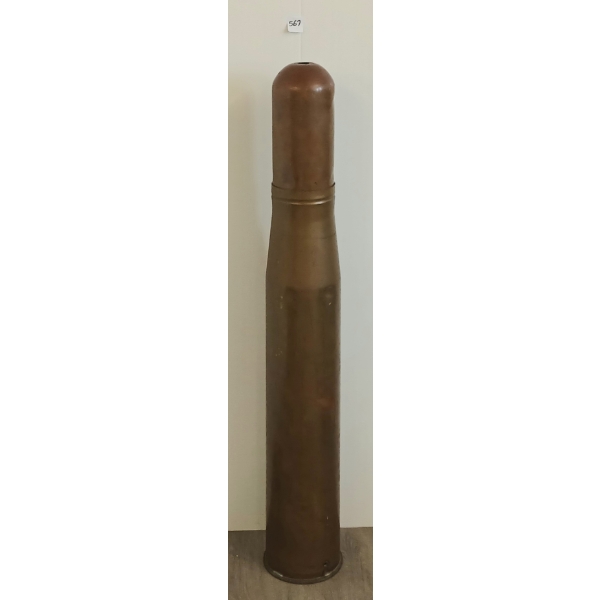 1961 105MM BRASS ARTILLERY SHELL W/ COPPER DUMMY BULLET