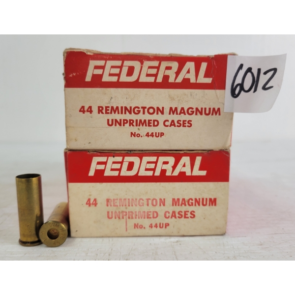 BRASS: 100X FEDERAL .44REM MAG - NEW & UNPRIMED