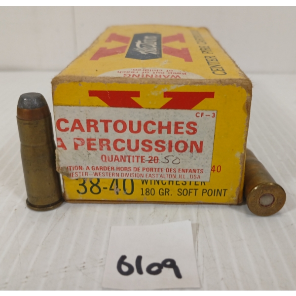 AMMO: 39X WINCHESTER WESTERN X .38-40 WIN - 180GR - SP