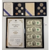 LOT OF 3 - 1981 & 1984 RCM SPECIMEN SETS - 2003 U.S. UNCUT $2 BANKNOTES IN PORTFOLIO
