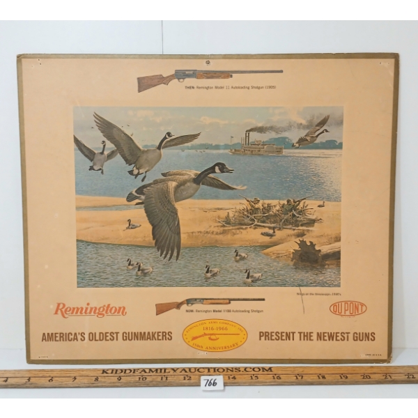1930'S REMINGTON MODEL 11 & 1100 AUTOLOADING SHOTGUN - LITHOGRAPHED AD