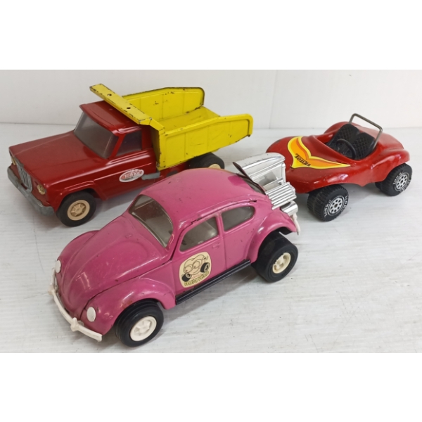 LOT OF 3 - TONKA PRESSED STEEL TRUCK & CARS