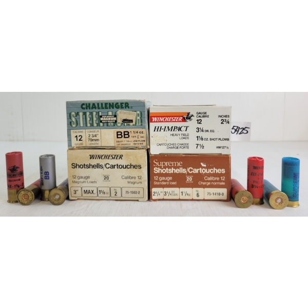 AMMO: 85X MIXED 12GA - 2-3/4 & 3IN - #2, 6, 7-1/2 & BB SHOT