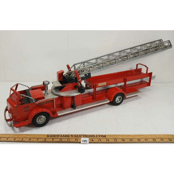 MODEL TOYS PRESSED STEEL ROSSMOYNE AERIAL LADDER FIRE TRUCK