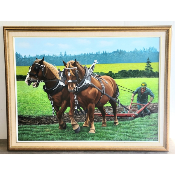 "BELGIANS NO 2." BY DOUG A. DUNFORD ( PRS CDN ARTIST) - FRAMED ACRYLIC ON CANVAS