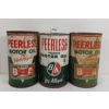 Image 1 : LOT OF 3 - B/A PEERLESS MOTOR OIL QT CANS - INCL BOWTIE