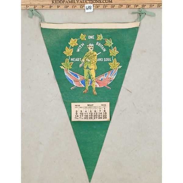 1915 BRITISH PATRIOTIC BANNER CALENDAR