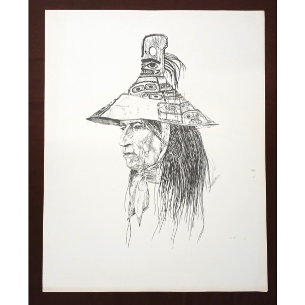 WEST COAST INDIGENOUS PERSON BY JOHN CHESTER (PRS CDN ARTIST) - PRINT