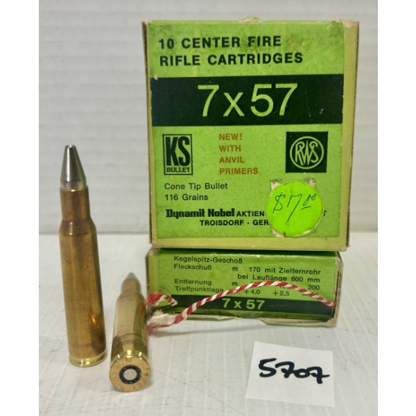 AMMO: 20X RWS 7MM MAUSER 116GR.