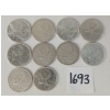 Image 1 : LOT OF 10 - 1964-1968 CDN 25 CENT SILVER COINS