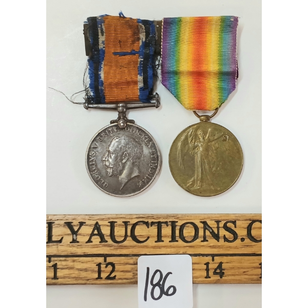 LOT OF 2 - WWI MEDALS ON BAR - PTE. N.R. COAD N.Z.E.F.