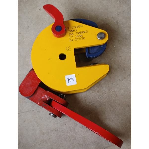 2000KG CAPACITY PLATE CLAMP W/ CERTIFICATE - NEW