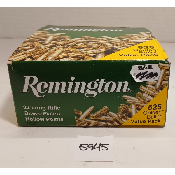 AMMO: APPROX 525X REMINGTON .22 LR - 36GR - BRASS PLATED HP