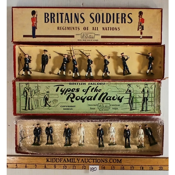 LOT OF 2 - BRITAINS LEAD FIGURES - NO. 1911 NAVAL OFFICERS & NO. 2080 ROYAL NAVY