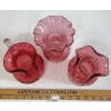 Image 3 : LOT OF 3 - CRANBERRY DEPRESSION GLASS PITCHER & VASES