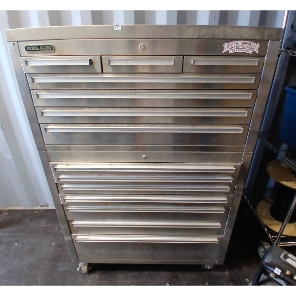 STEEL GLIDE TOOL BOX W/ CONTENTS