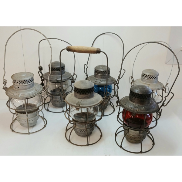 LOT OF 6 - RAILWAY LANTERNS - INCL C.N.R. & C.P.R.