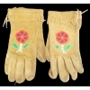 Image 1 : PAIR OF TANNED MOOSE LEATHER & BEADED GLOVES