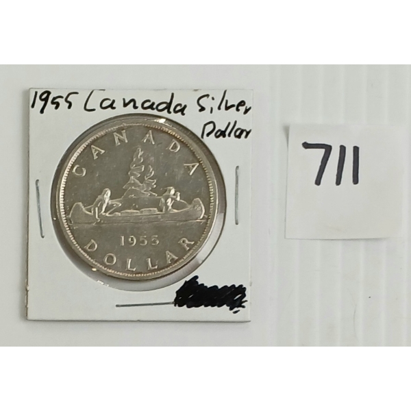 1955 CDN SILVER DOLLAR COIN