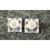 Image 4 : PAIR OF STERLING & CZ STUD EARRINGS - PRINCESS CUT