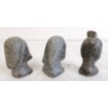 Image 5 : LOT OF 3 - INUIT BUSTS BY UNKNOWN ARTIST - STONE