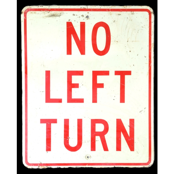 NO LEFT TURN SIGN