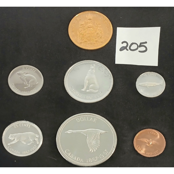 1967 CDN CENTENNIAL 22KT GOLD & SILVER PROOF SET