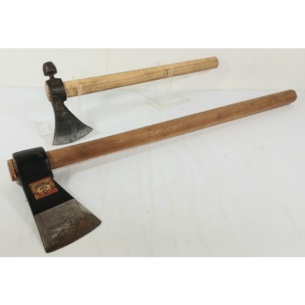 LOT OF 2 - BURGESS TOOLS CHALLENGER AXE & PIPE TOMAHAWK 