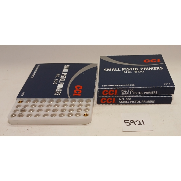 PRIMERS: 300X CCI NO. 500 SMALL PISTOL PRIMERS 