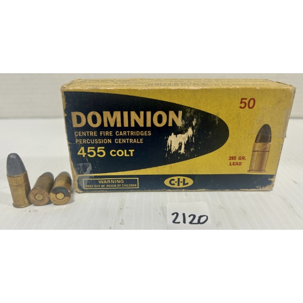 AMMO: 50X CIL .455 COLT - 265 GR LRN