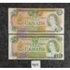 Image 1 : LOT OF 2 - 1969 & 1979 CDN $20 BANKNOTES 