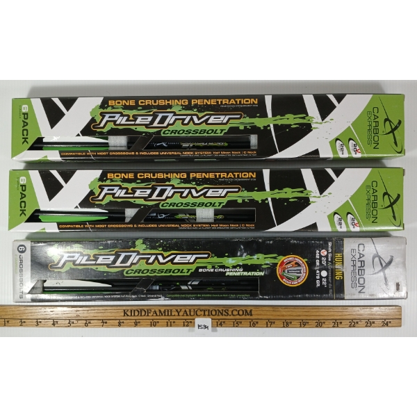 LOT OF 3 - CARBON EXPRESS PILEDRIVER CROSSBOW ARROWS - NIB