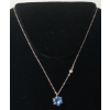 Image 2 : STERLING SILVER & LAB-CREATED AQUAMARINE NECKLACE