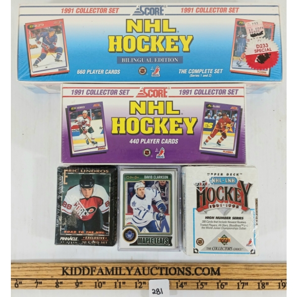 LOT OF 5 - 1991-2015 NHL HOCKEY COLLECTOR CARD SETS - SEALED