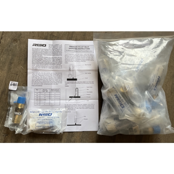 LOT OF 26 - REGO PRESSURE RELIEF VALVES
