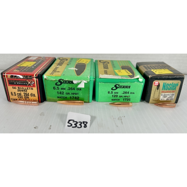 BULLETS: APPROX 210X 6.5 MM 100 GR, 120 GR, 130 GR & 142 GR