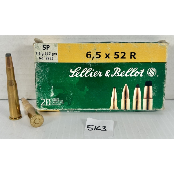 AMMO: 20X S&B 6.5X52R 117GR. SP 