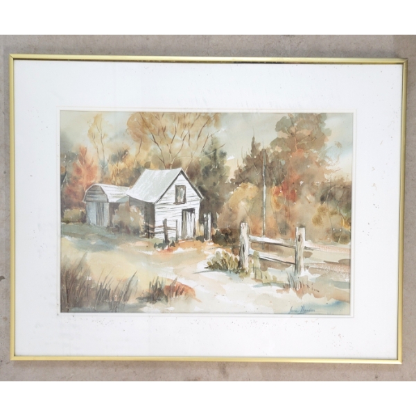"INDIAN SUMMER" BY JUNE THOMSON (PRS CDN ARTIST) - FRAMED WATERCOLOUR ON PAPER