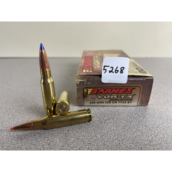 AMMO: 20X MIXED .308 WIN INCL 168 GR. TTSXBT (?)