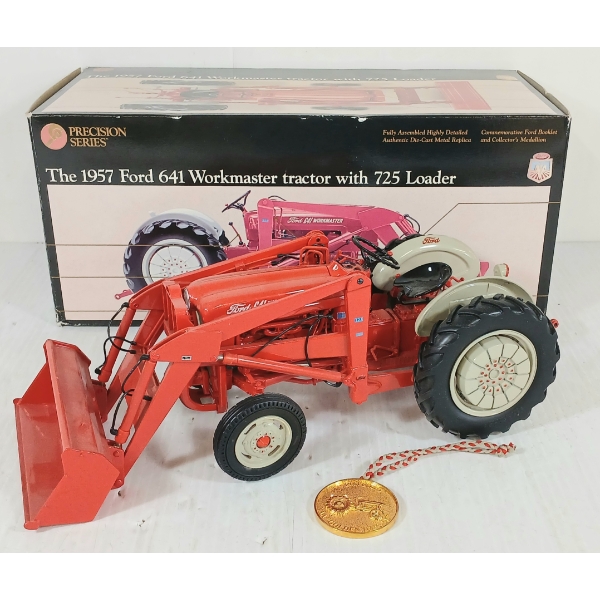ERTL PRECISION SERIES DIECAST 1957 FORD 641 WORKMASTER TRACTOR W/ 725 LOADER 