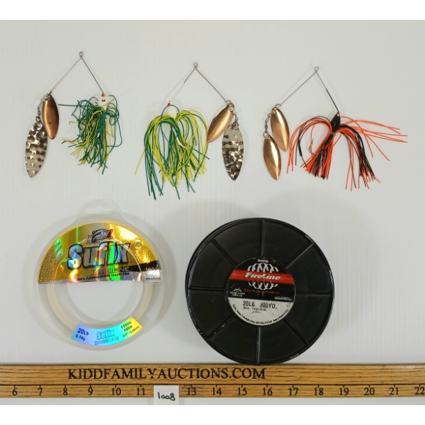 LOT OF 5 - SUFIX & BERKLEY FISHING LINE - 3X LURES