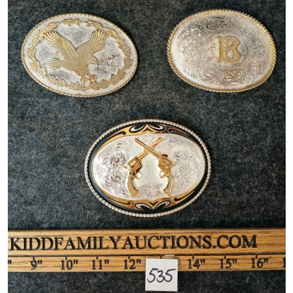 LOT OF 3 - MONTANA SILVERSMITHS BELT BUCKLES