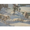 Image 2 : "NORTHERN SUNSET TIMBER WOLVES" BY MARTEN VISSER (PRS CDN ARTIST) - FRAMED LITHO PRINT