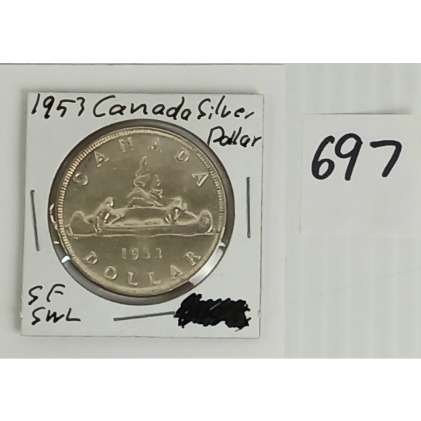 1953 CDN SILVER DOLLAR COIN