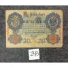 Image 1 : 1910 GERMAN 20 MARK NOTE