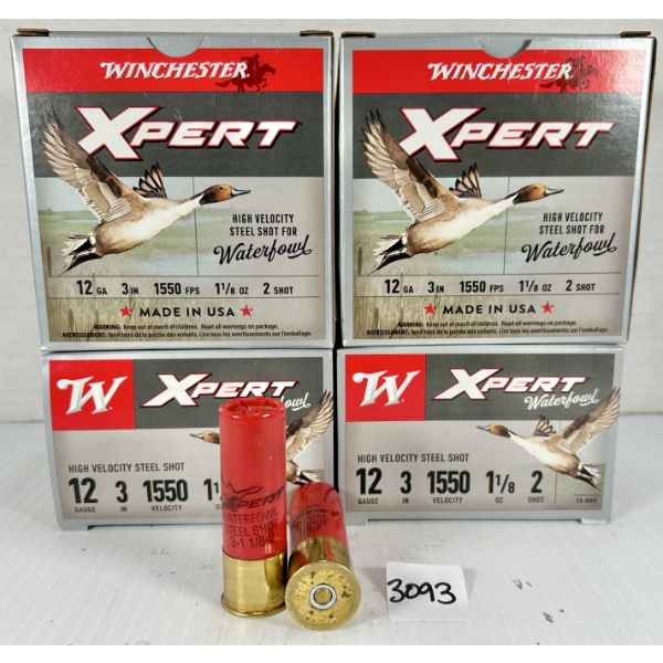 AMMO: 100X WINCHESTER 12 GA 3 IN - #2 STEEL