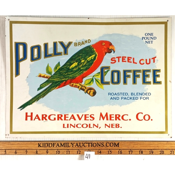 POLLY BRAND STEEL CUT COFFEE - SST SIGN