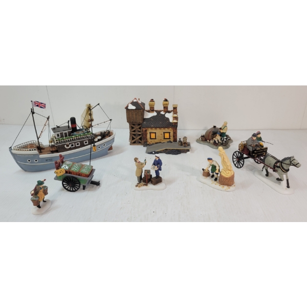 COLLECTION OF DEPARTMENT 56 "DICKENS' VILLAGE" FIGURINES - INCL "DUDLEY DOCKER," ETC